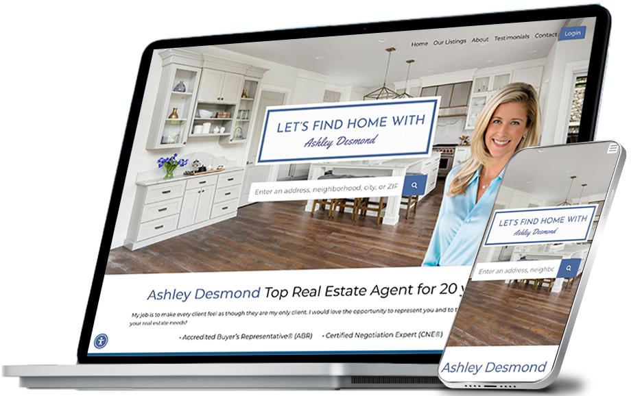 Mobile real estate website built by OSI IDX for agent Ashley Desmond, Berkshire Hathaway